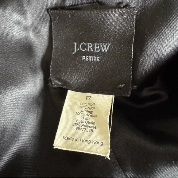 J. Crew Petite 2 Black Wool Blend Long Coat Hidden Placket Minimalist Overcoat - Picture 4 of 16